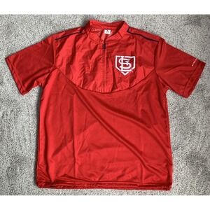 St Louis Cardinals Men Short Sleeve 1/4 Zip Windbreaker Pullover MLB Baseball XL